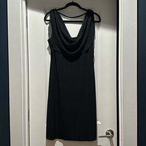 Black cowl neck dress